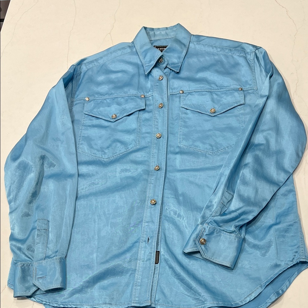 Versace blue shirt. Authentic and vintage. Size medium.